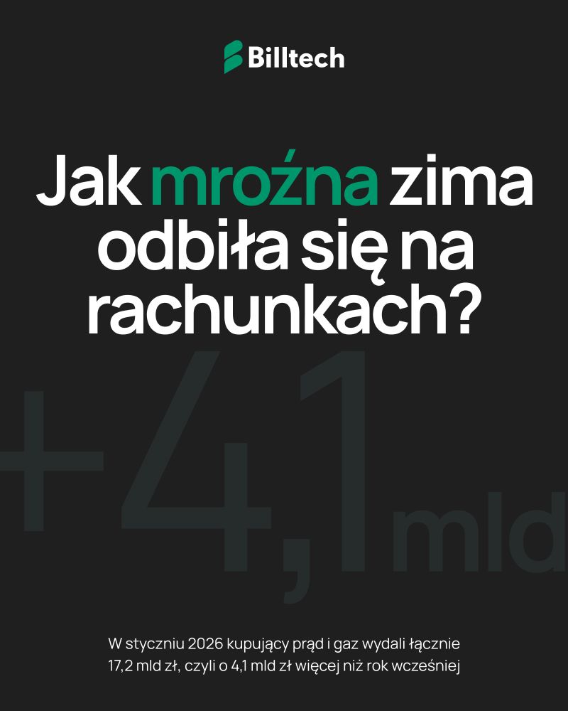 Grafika: Mroźny styczeń 2026 przyniósł rekordowe rachunki za prąd i gaz